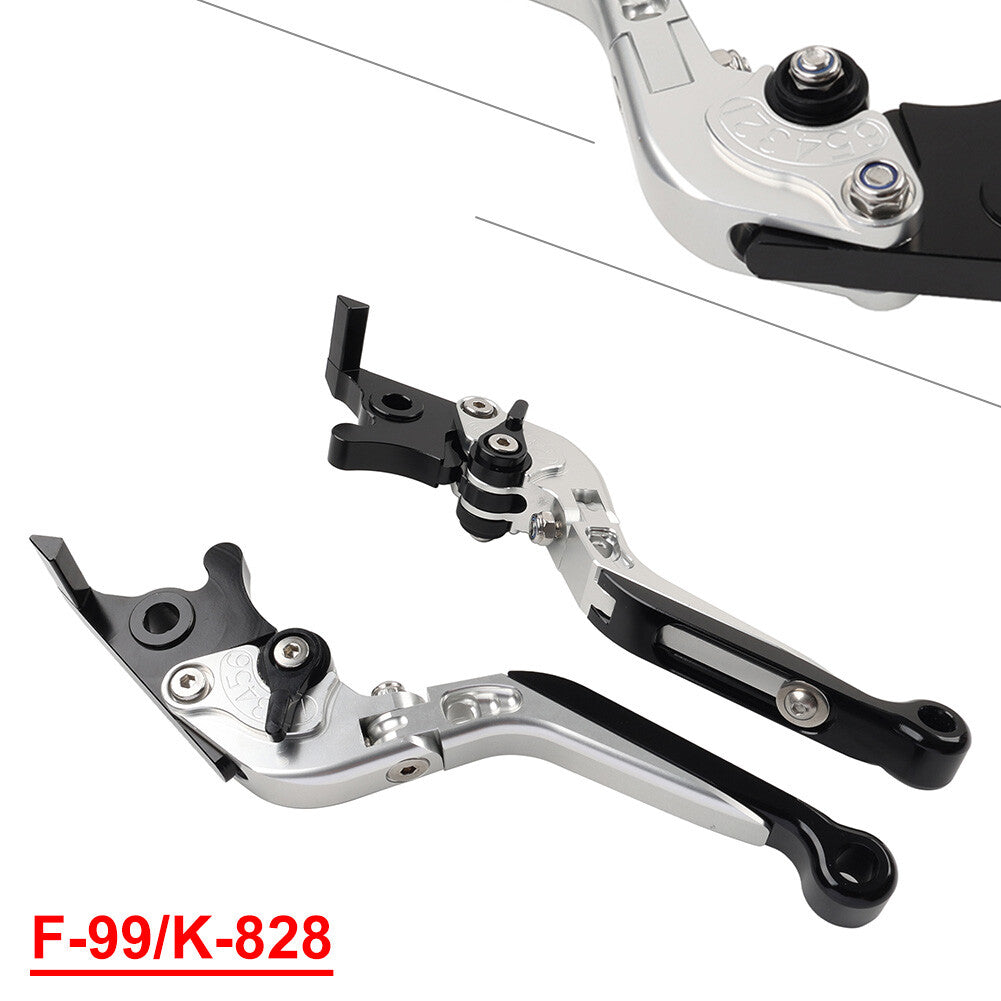 CNC FoldingExtendable Brake Clutch Levers for Kawasaki ZX10R/RR/KRT 16-20 Silver