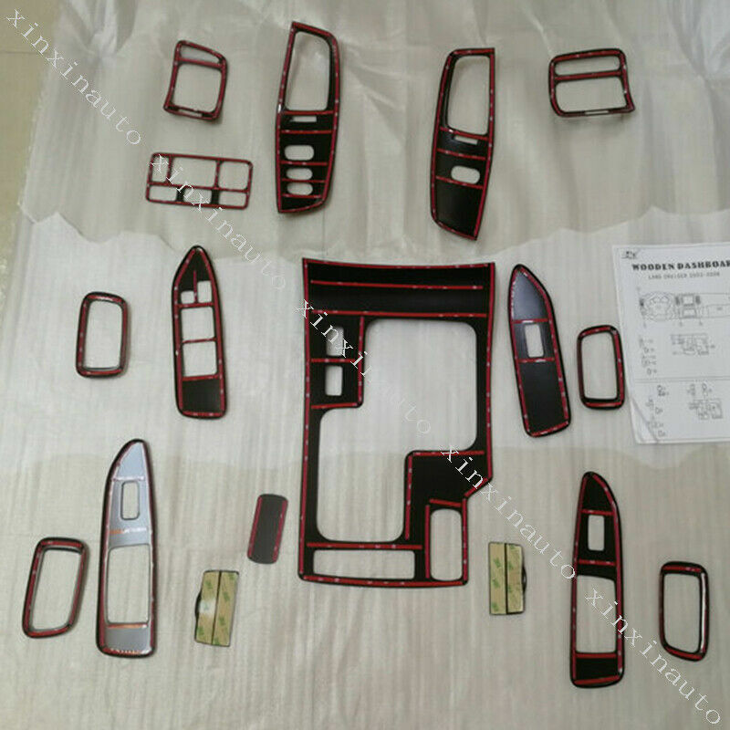 Wood Grain Full Dash Trim Kit for Toyota for Land cruiser LC100 MT 4500 4700 2003-07