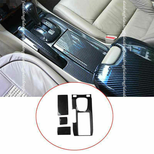 4P for Honda Accord 2008-2013 Carbon Fiber Console Gear Shift Frame Cover Trim