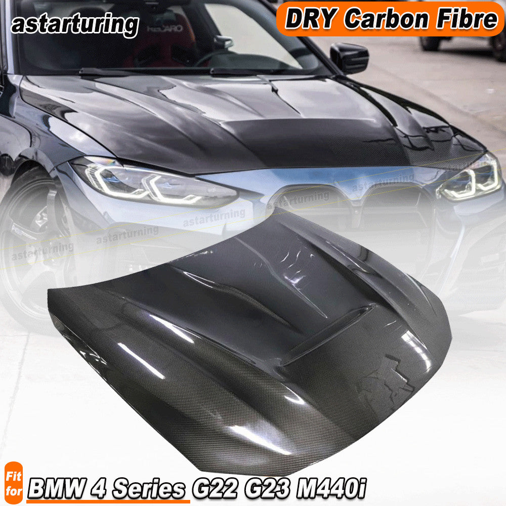 for BMW 4 Series G22 G23 M440i 2021-24 DRY CARBON Engine Hood Bonnet Cover Panel
