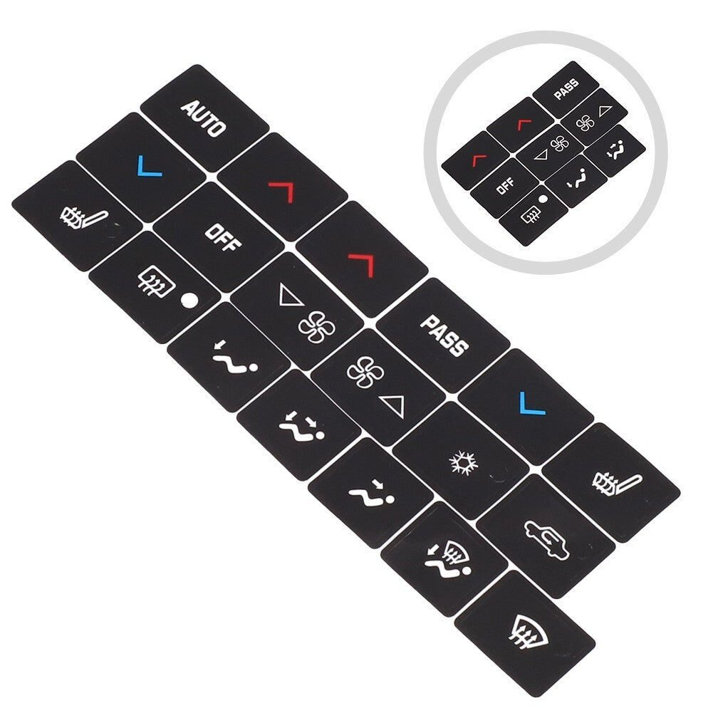 for Buick Lacrosse 05-09,A/C Climate Control Button Repair Decal Sticker/ Black