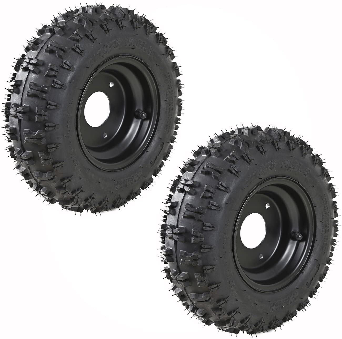 2x 4.10-6 Inch Tyre Rim 3 Stud Wheel For Go Kart Trike Mobility Scooter ATV