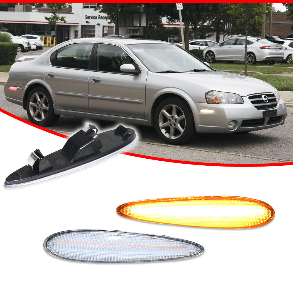 Transparent lens, amber LED, front marker light suitable for 2000-2003 for Nissan MXIMA