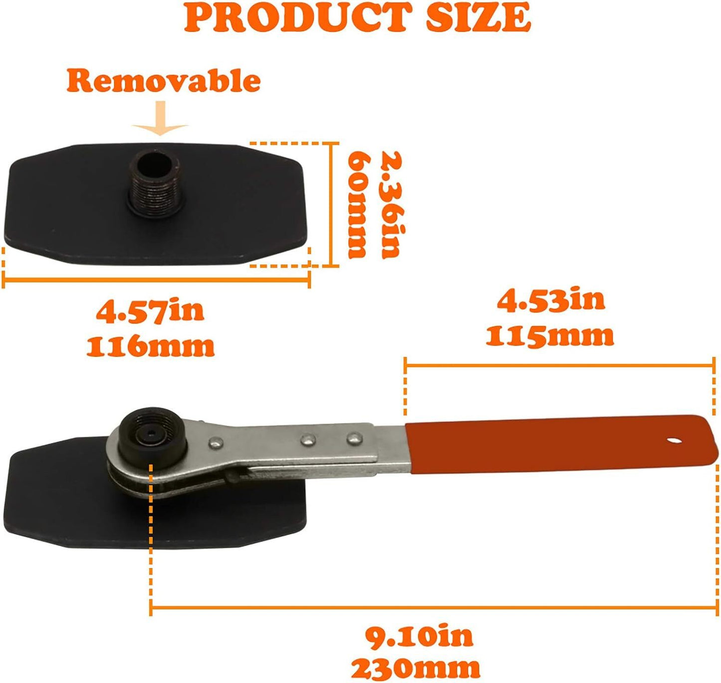 Car Ratchet Brake Piston Wrench W/Hook Caliper Pad Install Tool Press OrangeBlk