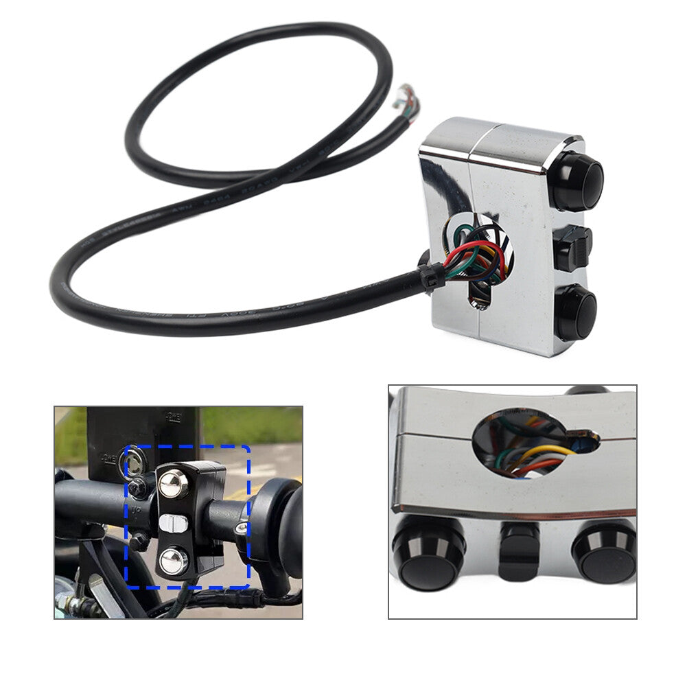 Motorcycle 1 Handlebar Control Switch Horn Turn Signal Light Fit for Harley Bobber