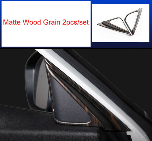 2for Honda Accord 2018-2022 Wood Grain Style A Pillar Speaker Cover Frame Trim