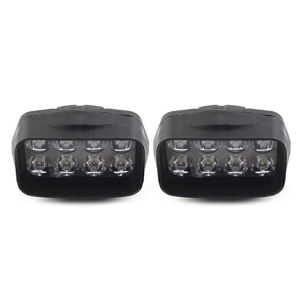 2X Motorcycle External Headlight Spot Fog Light 8-LED Headlamp Fit Car UTVs ATVs