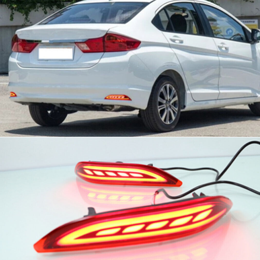 Red Rear FogBrake Taillight Bumper Reflector Light for Honda City 15-19 Left A1