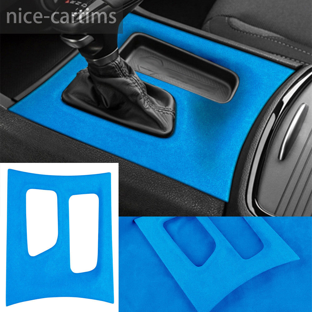 Suede Blue Center Console Gear Shift Box Panel Cover for Dodge Charger 2015-2022