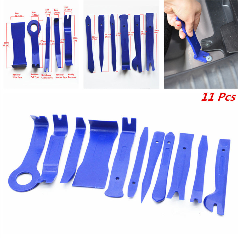 11x Blue Car Door Clip Trim Panel Dash Audio Stereo Remove install Trim Tool Kit