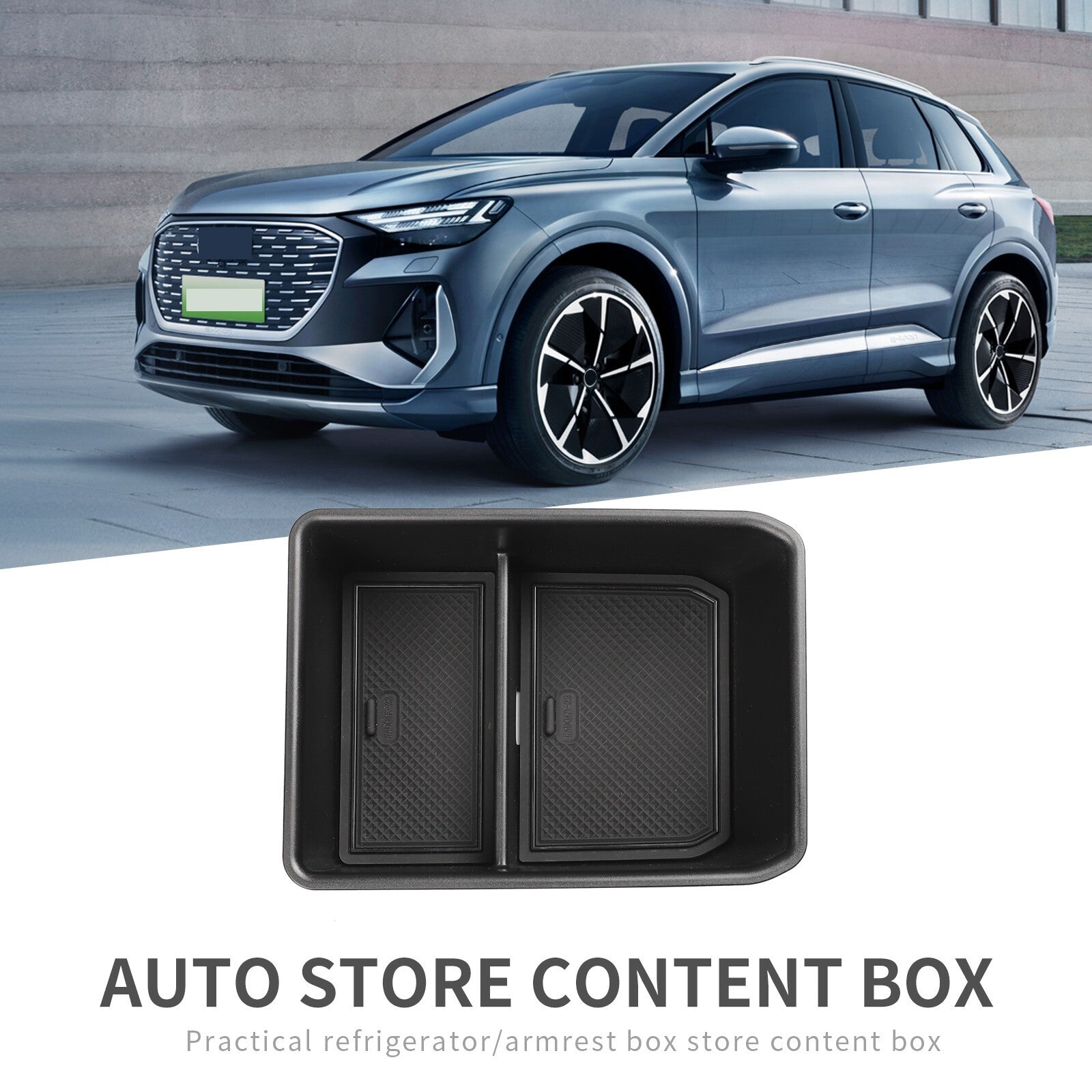 for Audi Q4 e-tron 2021 - 2023 Armrest Storage Box Center Console Organizer Tray