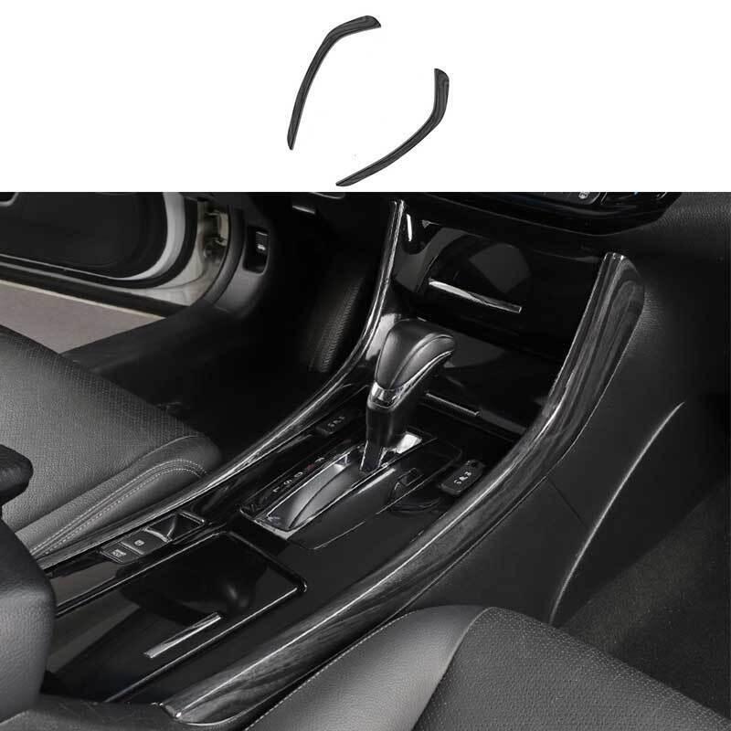 for Honda Accord 2013-2017 Black Wood Grain Center Console Gear Shift Side Strip