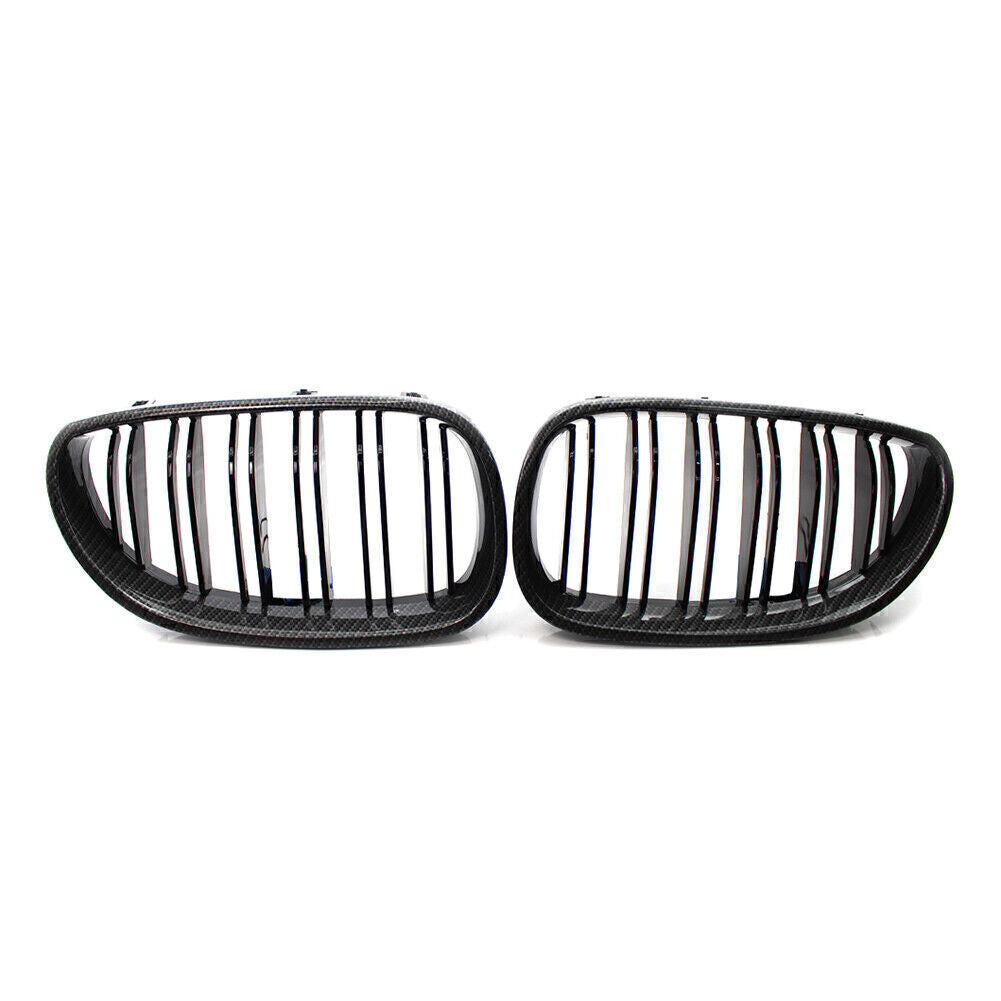 Double Slat Front Kidney Grille Carbon Fiber for BMW E60 E61 5 Series M5 2004-10
