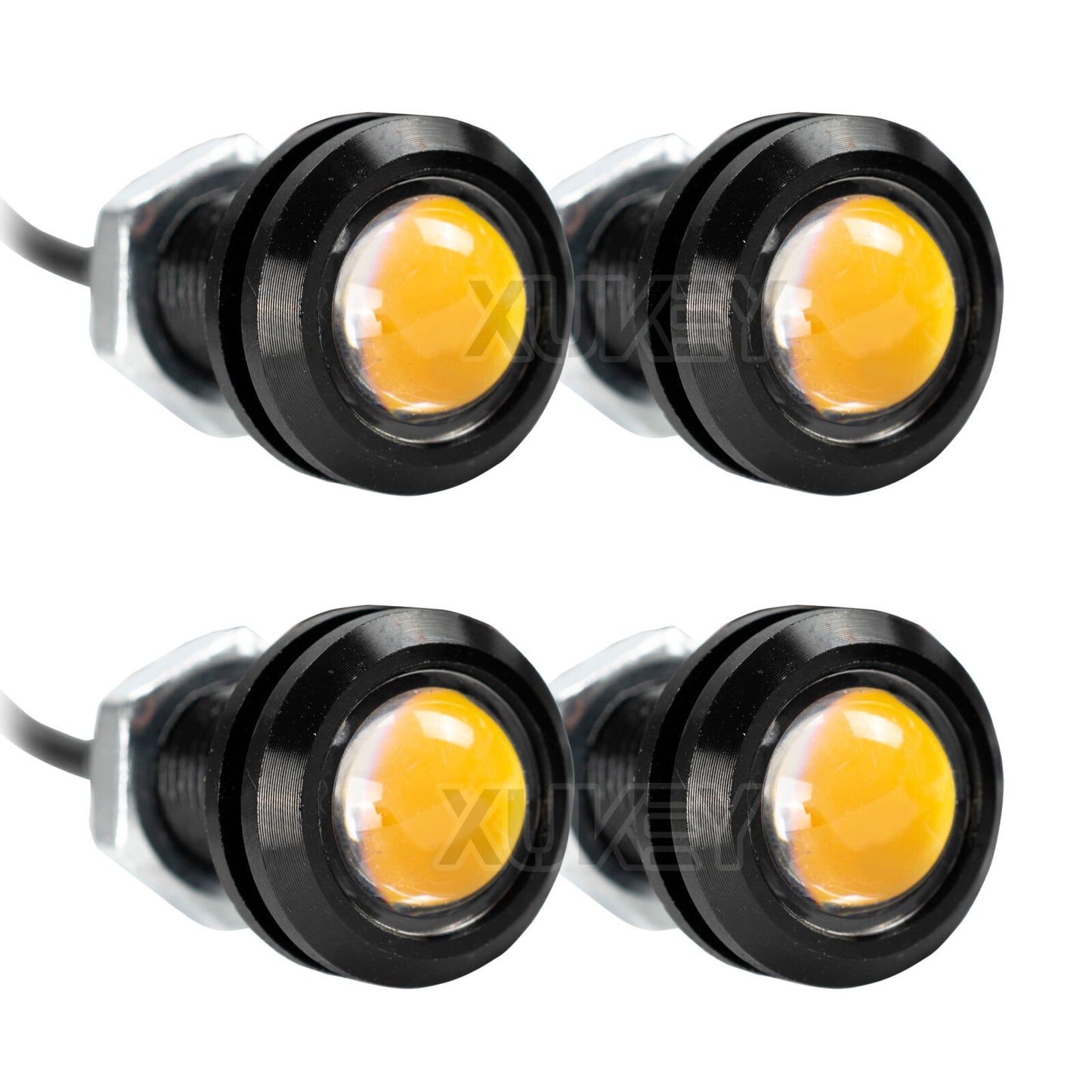 4x Amber for Eagle Eye LED Lights Motorbike Driving Car Lamp Parking Light 18mm