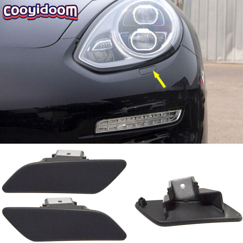 for Porsche for Panamera 2014-2016 Pair HeadLight Washer Cover Lamp Powerwash Cap
