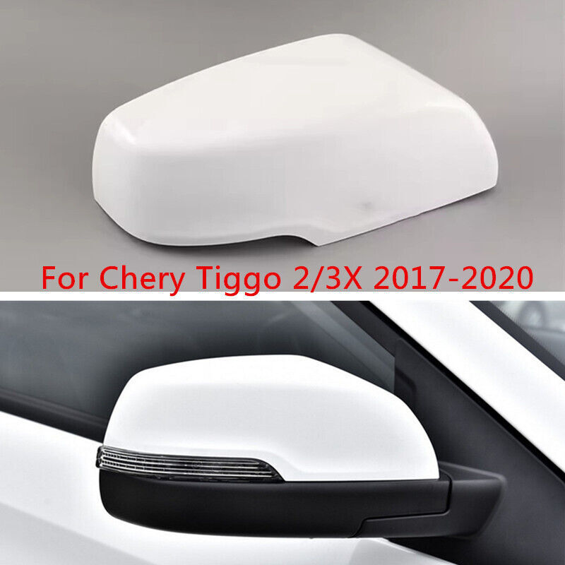 White Right Rearview Door Mirror Shell Cover Cap for Chery Tiggo 2/3X 2017-2020