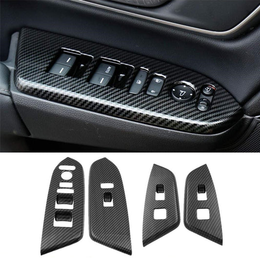 for Honda CRV CR-V 2017-2021 Carbon Fiber Side Door Armrest Panel Trim Covers