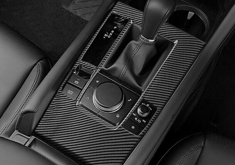 Carbon Fiber Interior Console Gear Shift Box Panel Cover Trim for Mazda 3 20-22