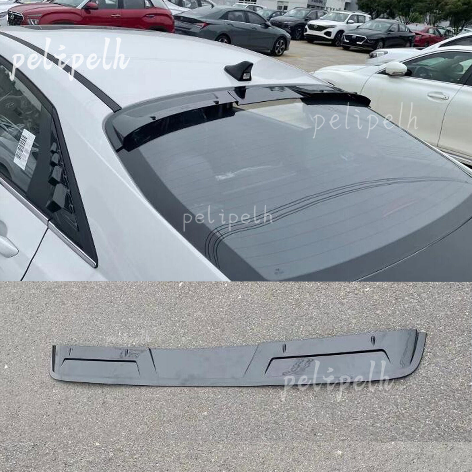 for Hyundai 2022 for Elantra N Glossy Black New Rear Roof Trunk Spoiler Wing Guard