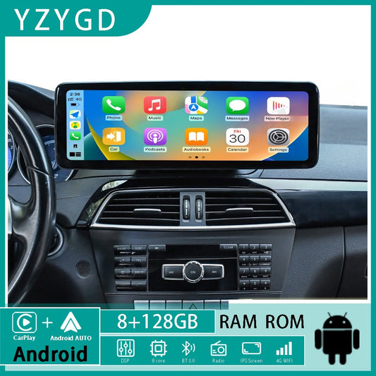 Android Auto CarPlay Car Radio for Mercedes for Benz C Class (W204) 2011-2014 Stereo