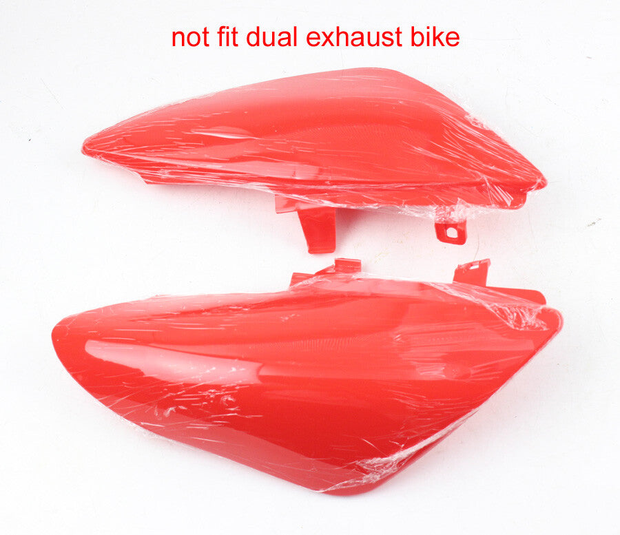 Red Plastics Rear Side Covers Panels for Honda CRF50 XR50 bikes SSR DHZ
