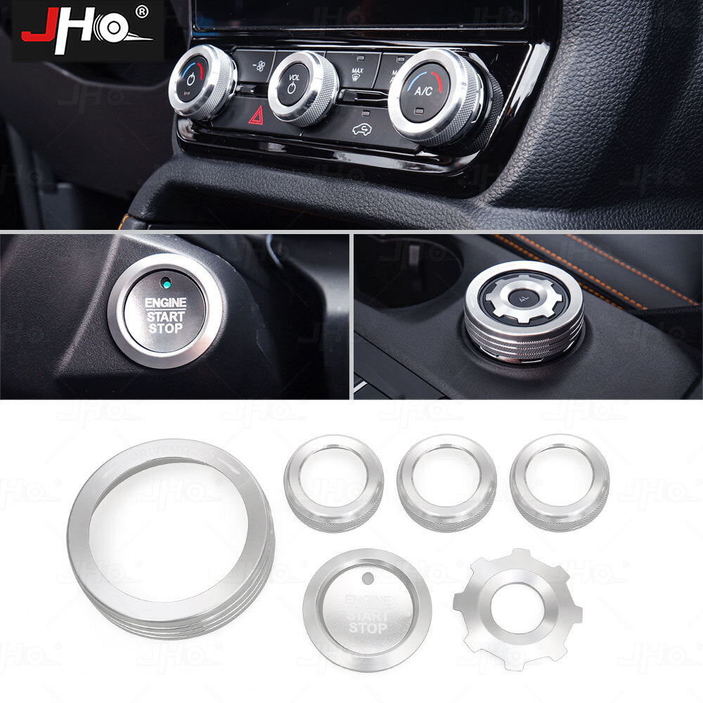 Silver Aluminum Central Control Knob Ring Cover Trim Decor For Ranger 2023-2024