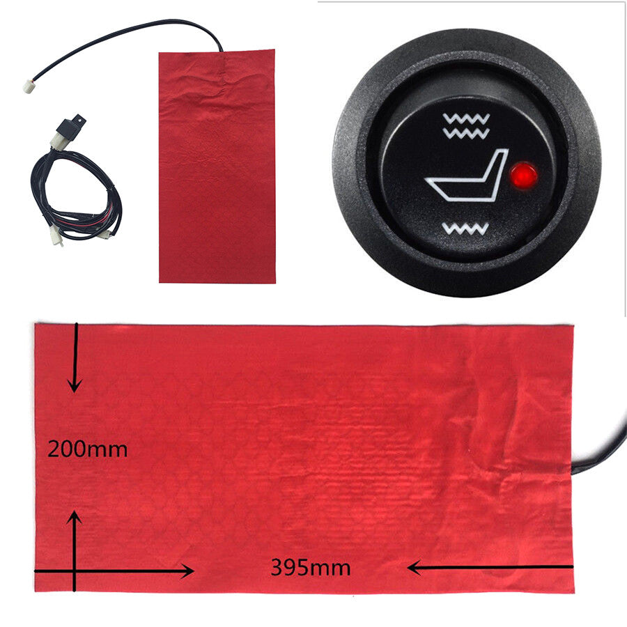 Universal Carbon Fiber Motorcycle ATV for Seat Heated Cushion Pad Switch Cable Kit
