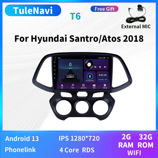 for Hyundai Santro Atos 2018 Carplay Car Radio GPS Android Auto Player Screen