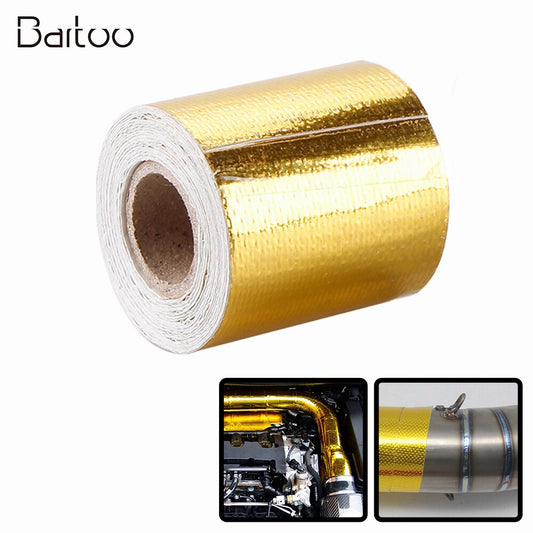 2 16ft Gold Heat Barrier Shield Roll Fiberglass Wrap Tape Car Protection
