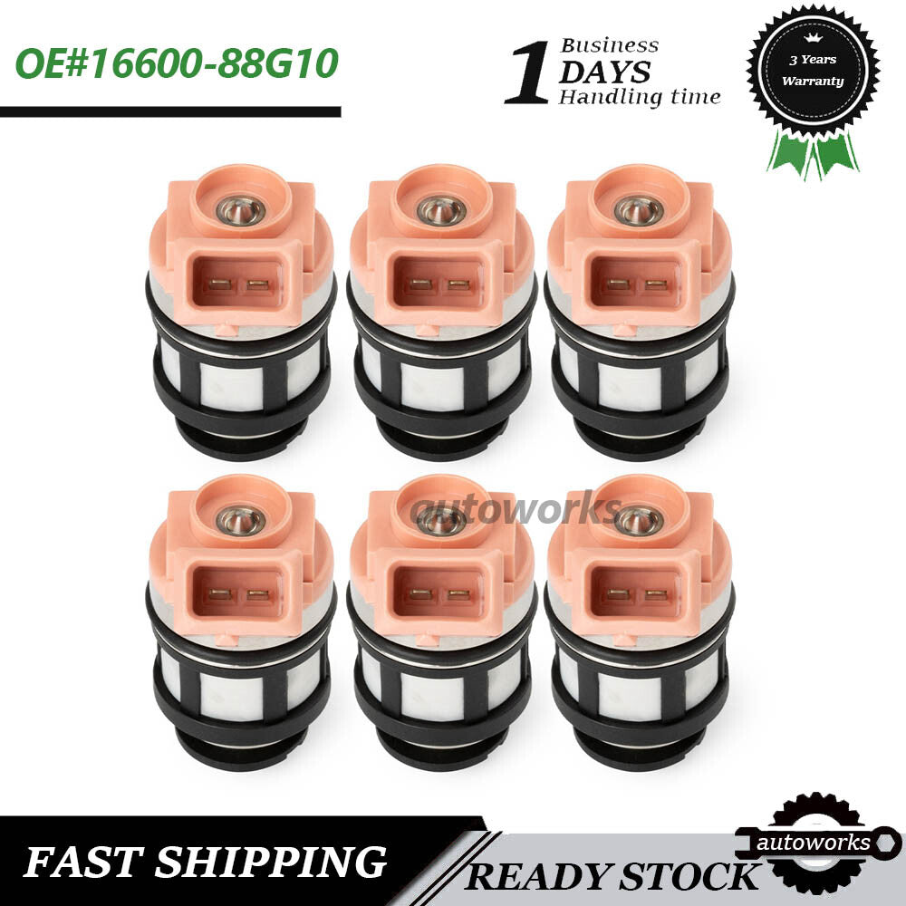 6PCS Fuel Injectors for Nissan D21 Pickup Pathfinder Quest 3.0L V6 16600-88G10