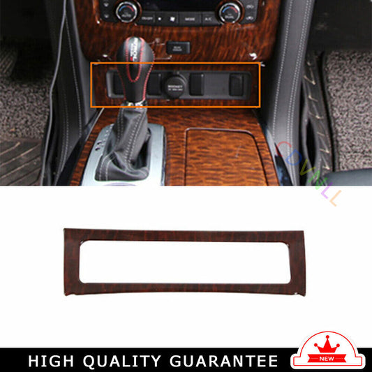 Console Cigarette Lighter Storage Box for Nissan Armada Y62 17-20 Red Wood Grain