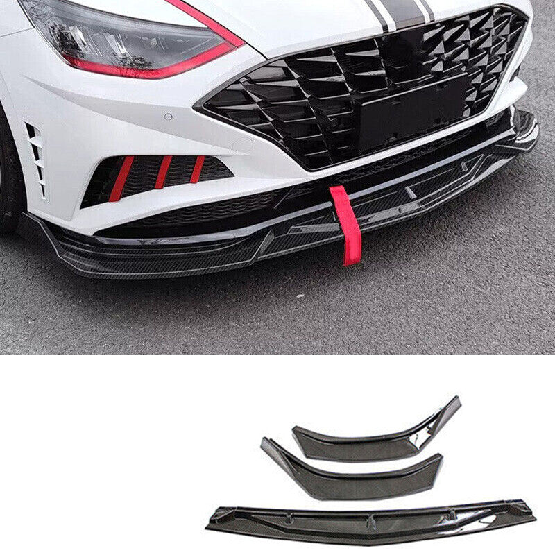 for Hyundai Sonata 2020-23 Grain Carbon Fiber Front Bumper Lip Spoiler Splitter