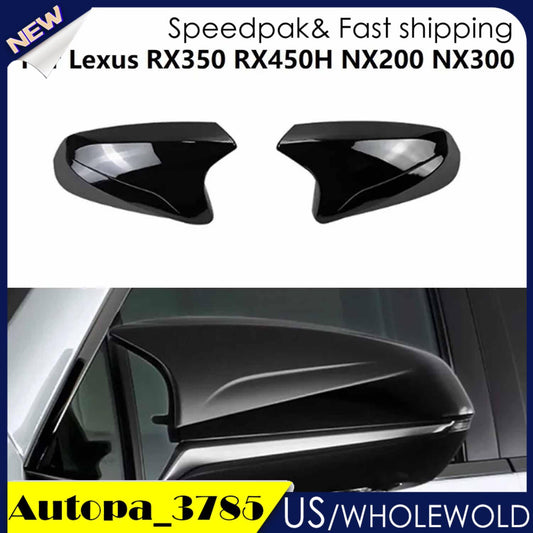 Glossy Black OX Horn Side Rearview Mirror Cover Trim For 2015-2024 for Lexus RX NX