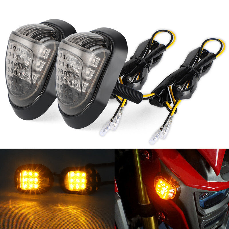 Universal Motorcycle Flush Mount LED Turn Signals Indicator Blinker Amber Lights