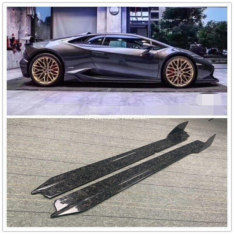 Extended forged carbon fiber side skirts for LAMBORGHINI for HURACAN LP580 LP610