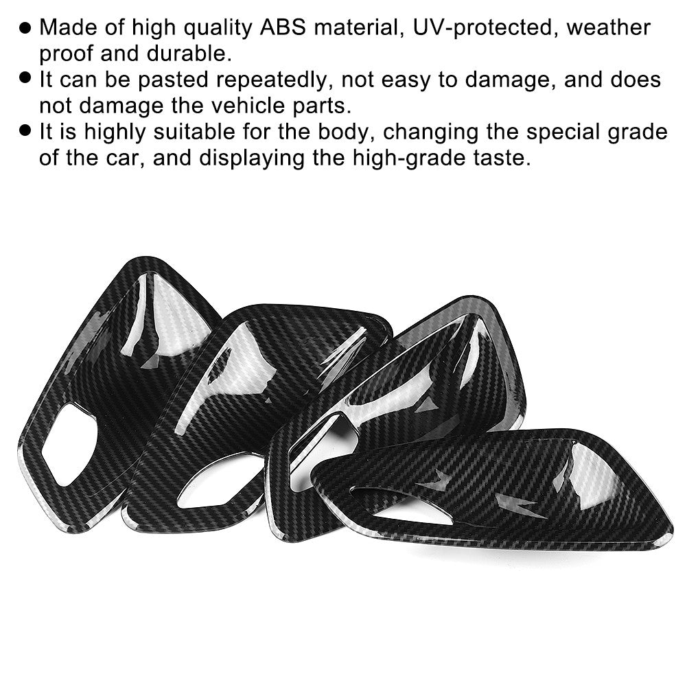 4 Carbon Fiber Texture Interior Door Handle Bowl Cover Trim for E90 High Quality
