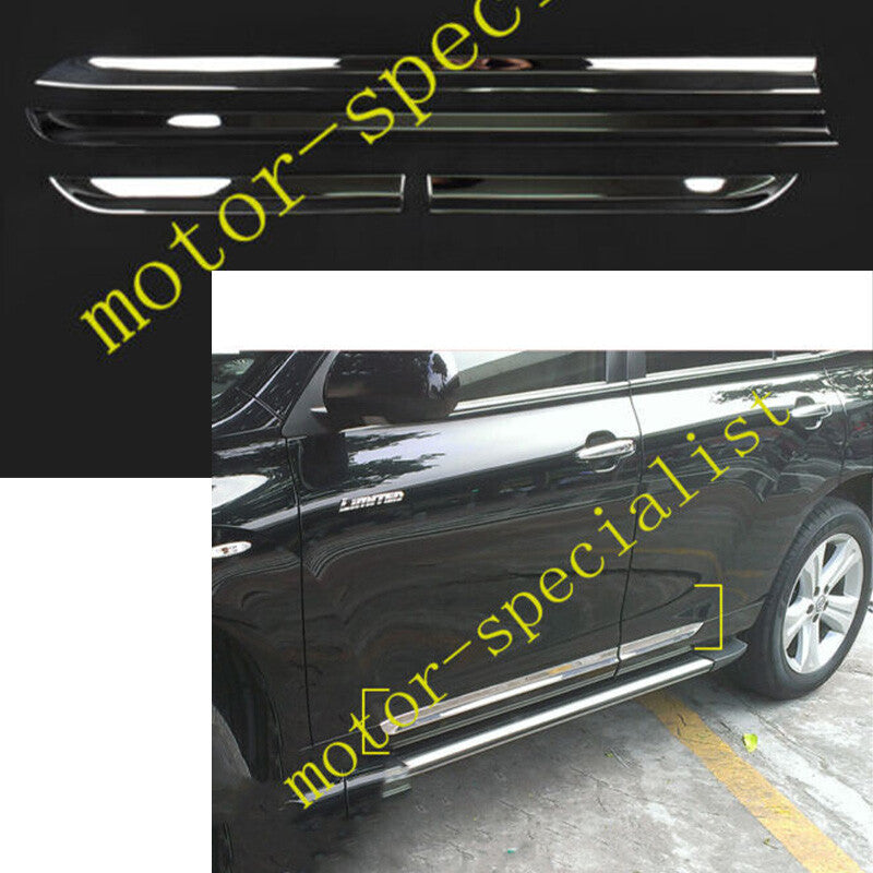 4PCS Chrome Door Body Side Molding Cover Trim for Toyota Highlander 2008-2013