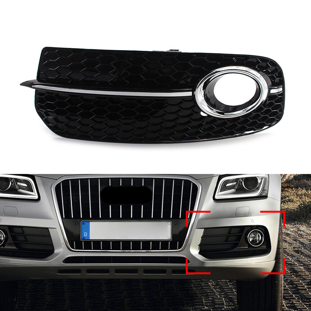 1x Left Front Bumper Fog Light Grille Upgrade SQ5 Style for AUDI Q5 2013-2017