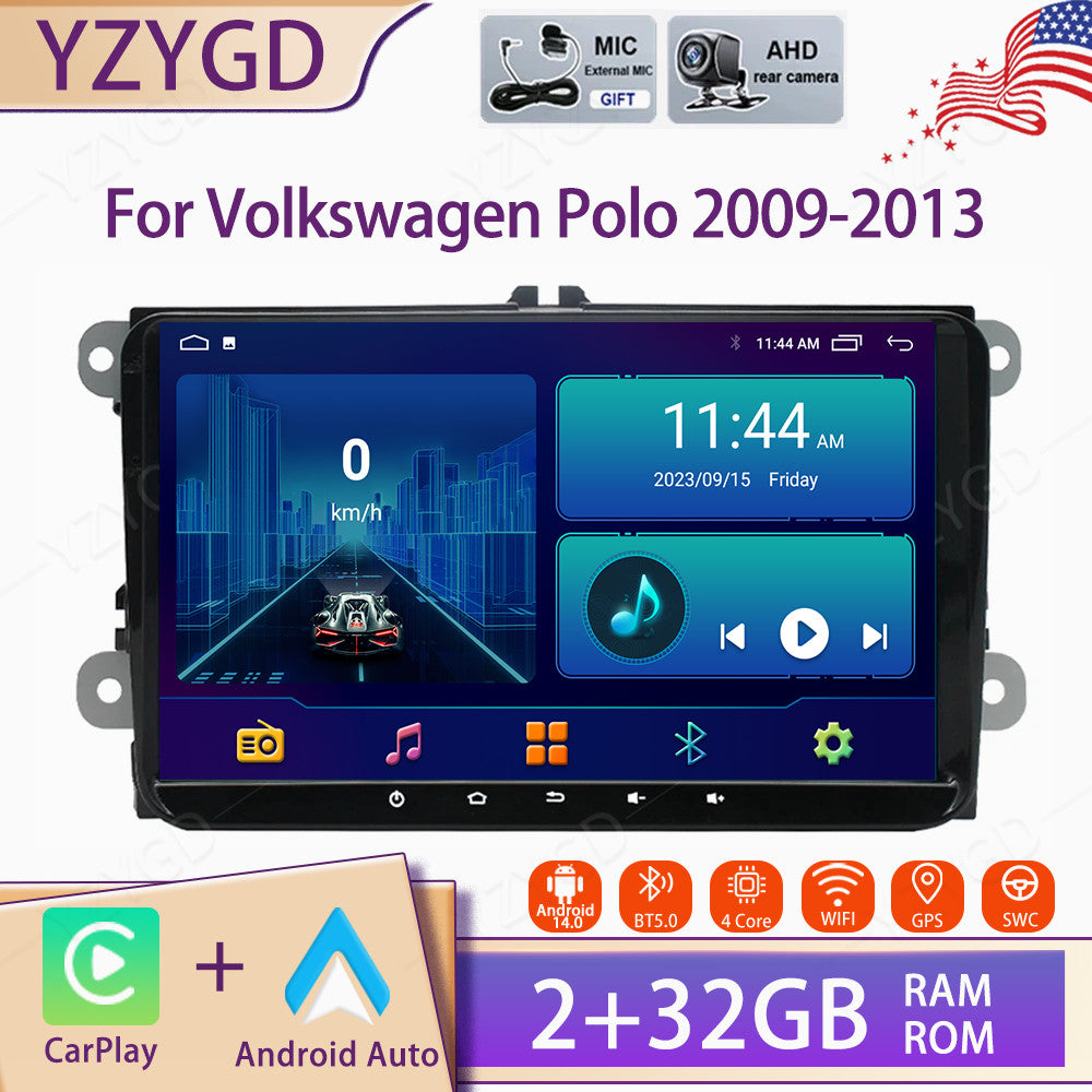 for Volkswagen Polo 2009-2013 Stereo Android Auto Carplay Car Radio GPS Screen