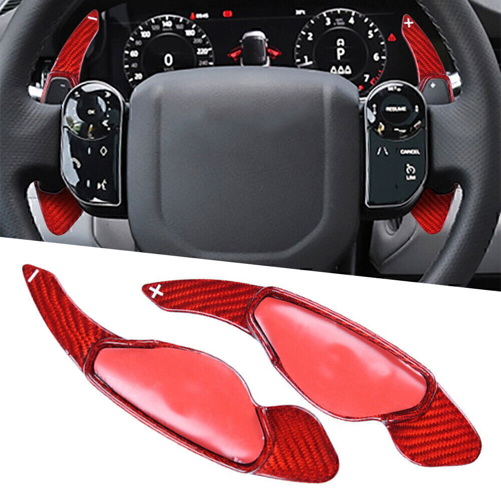 Carbon Steering Wheel Shift Paddle Shifter Extension Red Fit for Land Rover Evoque