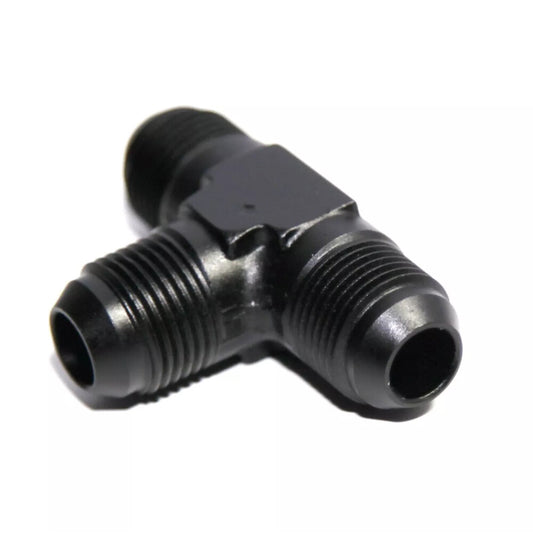 3-Way Tee T-Piece Fitting Adapter AN12 12-AN Male to 2X AN12 12-AN Male BLACK