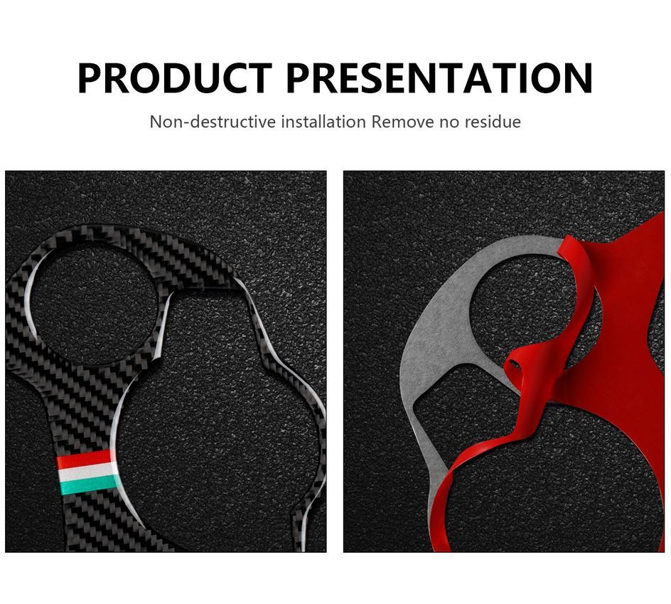 Carbon fiber trim on the center console gear shift cover for the for Alfa Romeo Giulia