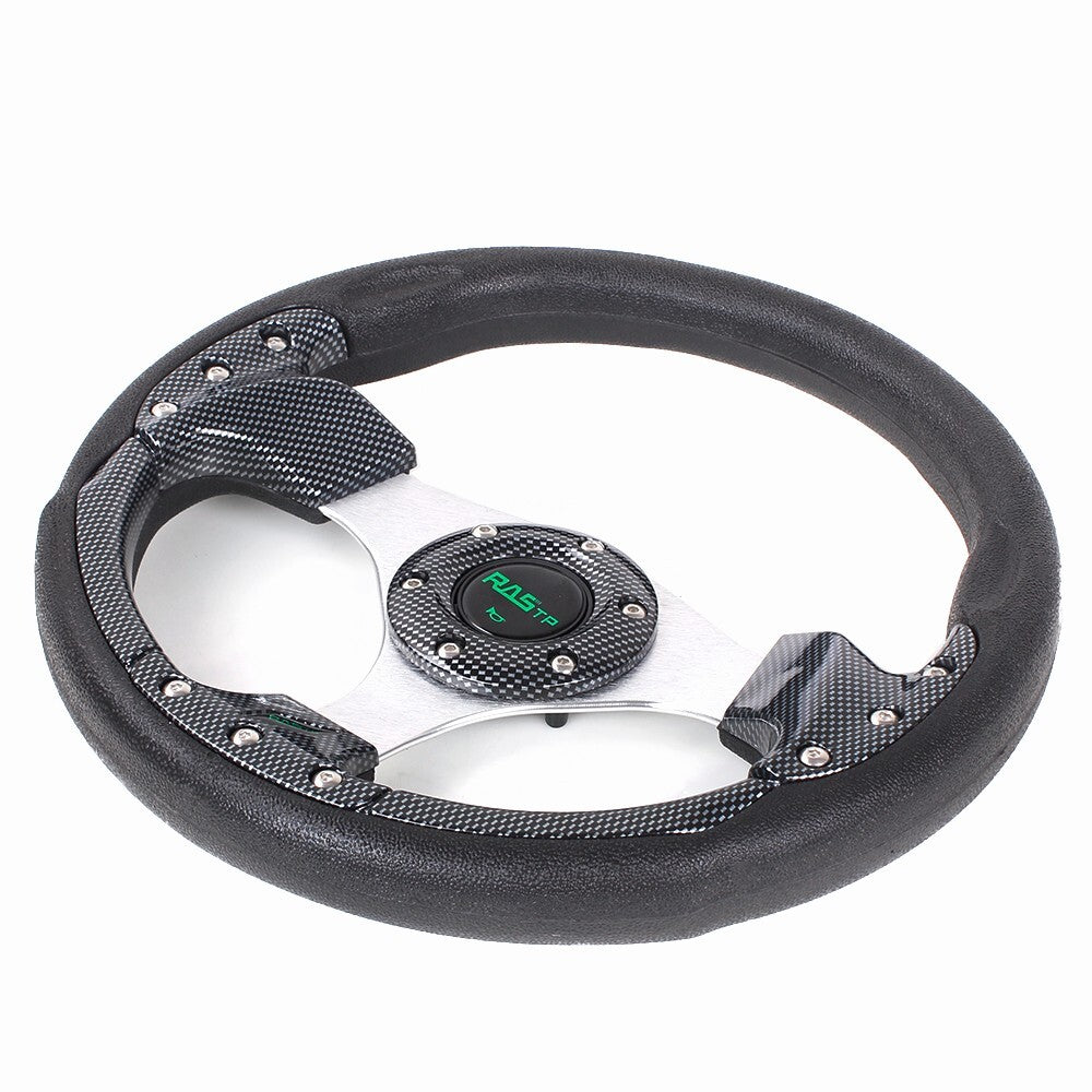 13Inch 6-holes Aluminum Universal Steering Wheel+Horn Button for Racing/ for Golf Car