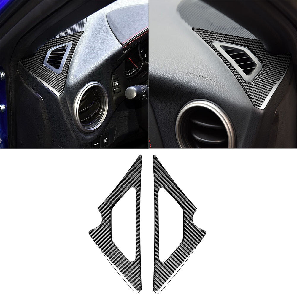 2Pcs Carbon Fiber Dashboard Air Vent Cover Trim for Toyota 86 for Subaru BRZ 2016-20