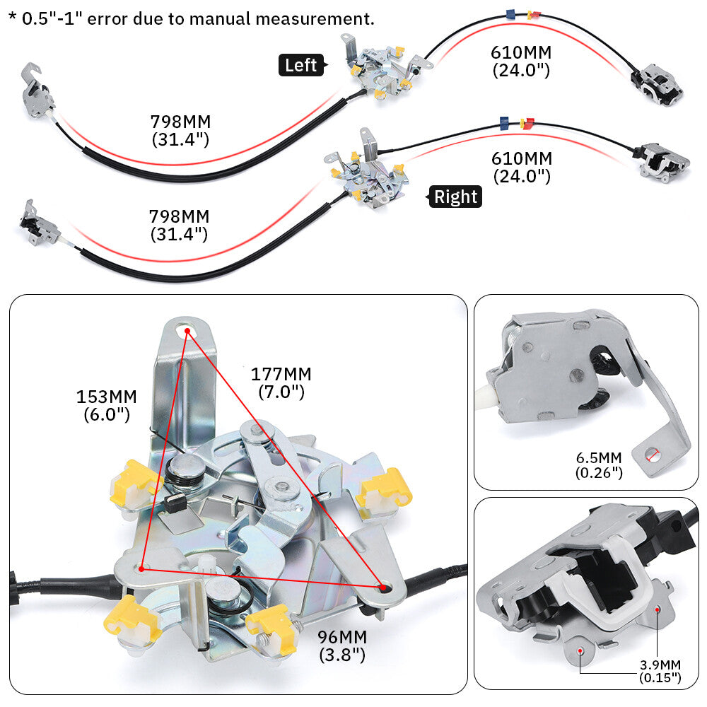 for Ford F250 F350 Super Duty Super Cab Rear Door Latch Locks Passenger Driver