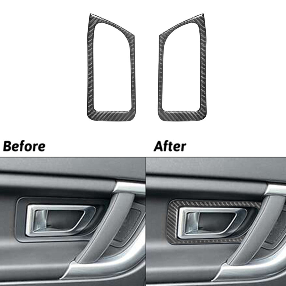 2X Carbon Fiber Rear Door Handle Trim for Land Rover Discovery Sport 2015-2019