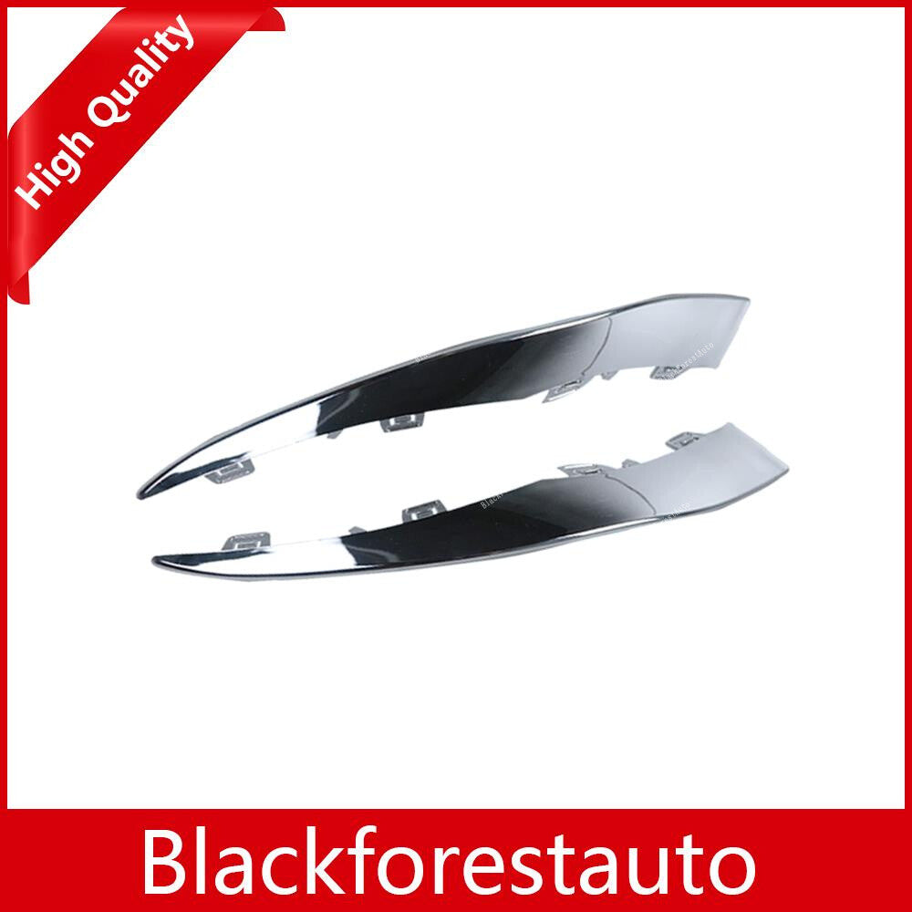 2Pcs Fit for Mercedes W205 C-Class 2019-2020 Chrome LHRH Front Bumper Moulding Trim