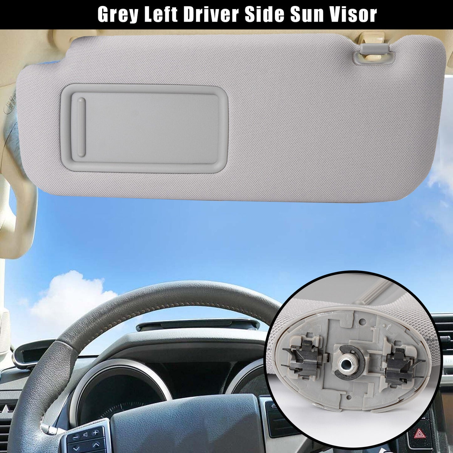 Driver Left NEW Grey Sun Visor 74320-02711-E0 for Toyota for Corolla 1.8L 2009-2013