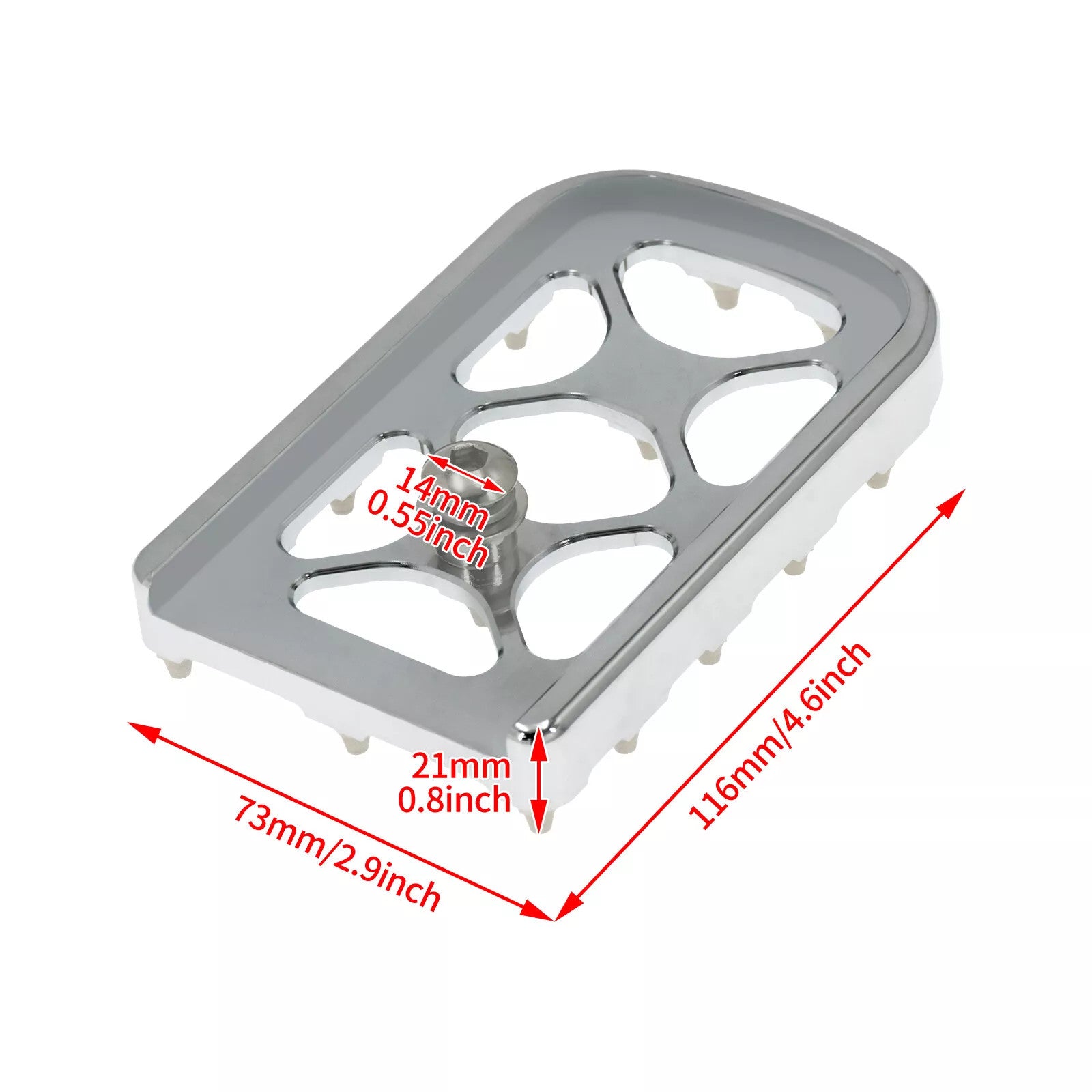 Chrome Motorcycle Brake Pedal Pad Cover for Harley Touring 1986-2017 FL Softail