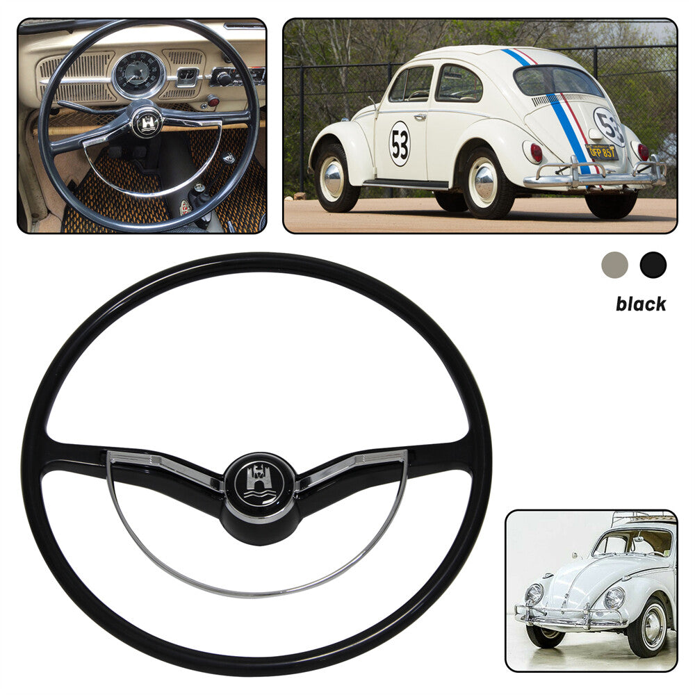Black Steering Wheel with Horn Button Ring For 1962-1971 for Volkswagen Models